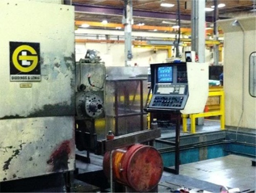 6" (ROTARY TABLE) GIDDINGS & LEWIS CNC HORIZONTAL BORING MILL.